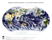 #2 Landkarte Welt: Land, Ozeane, Meereis und Wolken