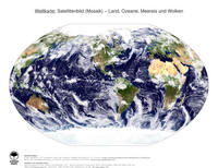 #3 Landkarte Welt: Land, Ozeane, Meereis und Wolken