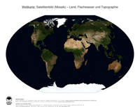 #19 Landkarte Welt: Land, Flachwasser und Topographie