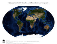 #7 Landkarte Welt: Land, Meeresboden und Topographie