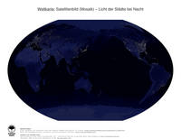 #32 Landkarte Welt: Licht der Städte bei Nacht