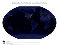 #33 Landkarte Welt: Licht der Städte bei Nacht