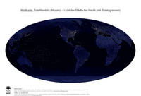 #42 Landkarte Welt: Licht der Städte bei Nacht (mit Staatsgrenzen)
