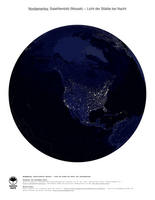 #7 Landkarte Nordamerika: Licht der Städte bei Nacht (mit Staatsgrenzen)