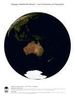 #4 Landkarte Ozeanien: Land, Flachwasser und Topographie