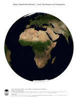 #5 Landkarte Afrika: Land, Flachwasser und Topographie (mit Staatsgrenzen)