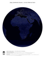 #7 Landkarte Afrika: Licht der Städte bei Nacht (mit Staatsgrenzen)