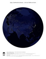 #7 Landkarte Asien: Licht der Städte bei Nacht (mit Staatsgrenzen)