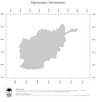 #1 Landkarte Afghanistan: Politische Staatsgrenzen (Umrisskarte)