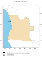 #2 Landkarte Angola: Politische Staatsgrenzen und Hauptstadt (Umrisskarte)