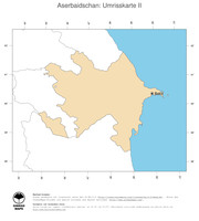 #2 Landkarte Aserbaidschan: Politische Staatsgrenzen und Hauptstadt (Umrisskarte)