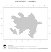 #1 Landkarte Aserbaidschan: Politische Staatsgrenzen (Umrisskarte)