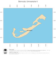 #2 Landkarte Bermuda: Politische Staatsgrenzen und Hauptstadt (Umrisskarte)