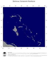 #4 Landkarte Bahamas: schattiertes Relief, Staatsgrenzen und Hauptstadt