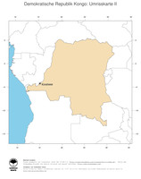 #2 Landkarte Demokratische Republik Kongo: Politische Staatsgrenzen und Hauptstadt (Umrisskarte)