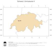 #2 Landkarte Schweiz: Politische Staatsgrenzen und Hauptstadt (Umrisskarte)