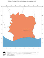 #2 Landkarte Elfenbeinkueste: Politische Staatsgrenzen und Hauptstadt (Umrisskarte)