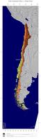 #4 Landkarte Chile: farbkodierte Topographie, schattiertes Relief, Staatsgrenzen und Hauptstadt