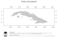 #1 Landkarte Kuba: Politische Staatsgrenzen (Umrisskarte)