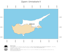 #2 Landkarte Zypern: Politische Staatsgrenzen und Hauptstadt (Umrisskarte)