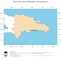 #2 Landkarte Dominikanische Republik: Politische Staatsgrenzen und Hauptstadt (Umrisskarte)