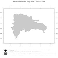 #1 Landkarte Dominikanische Republik: Politische Staatsgrenzen (Umrisskarte)
