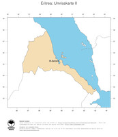 #2 Landkarte Eritrea: Politische Staatsgrenzen und Hauptstadt (Umrisskarte)