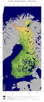 #4 Landkarte Finnland: farbkodierte Topographie, schattiertes Relief, Staatsgrenzen und Hauptstadt