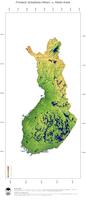 #3 Landkarte Finnland: farbkodierte Topographie, schattiertes Relief, Staatsgrenzen und Hauptstadt