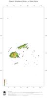 #3 Landkarte Fidschi: farbkodierte Topographie, schattiertes Relief, Staatsgrenzen und Hauptstadt