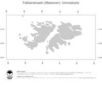 #1 Landkarte Falklandinseln: Politische Staatsgrenzen (Umrisskarte)
