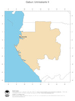#2 Landkarte Gabun: Politische Staatsgrenzen und Hauptstadt (Umrisskarte)