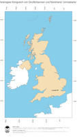 #2 Landkarte Grossbritannien und Nordirland: Politische Staatsgrenzen und Hauptstadt (Umrisskarte)