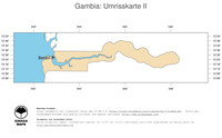 #2 Landkarte Gambia: Politische Staatsgrenzen und Hauptstadt (Umrisskarte)