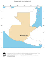 #2 Landkarte Guatemala: Politische Staatsgrenzen und Hauptstadt (Umrisskarte)