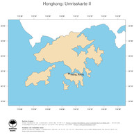 #2 Landkarte Hongkong: Politische Staatsgrenzen und Hauptstadt (Umrisskarte)