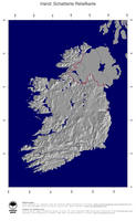 #4 Landkarte Irland: schattiertes Relief, Staatsgrenzen und Hauptstadt