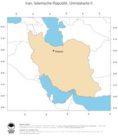 #2 Landkarte Iran: Politische Staatsgrenzen und Hauptstadt (Umrisskarte)