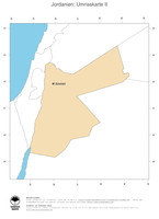 #2 Landkarte Jordanien: Politische Staatsgrenzen und Hauptstadt (Umrisskarte)