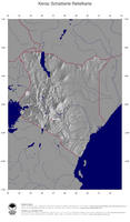 #4 Landkarte Kenia: schattiertes Relief, Staatsgrenzen und Hauptstadt