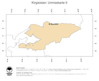 #2 Landkarte Kirgisistan: Politische Staatsgrenzen und Hauptstadt (Umrisskarte)