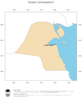 #2 Landkarte Kuwait: Politische Staatsgrenzen und Hauptstadt (Umrisskarte)