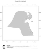 #1 Landkarte Kuwait: Politische Staatsgrenzen (Umrisskarte)