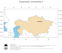#2 Landkarte Kasachstan: Politische Staatsgrenzen und Hauptstadt (Umrisskarte)