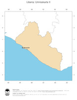 #2 Landkarte Liberia: Politische Staatsgrenzen und Hauptstadt (Umrisskarte)