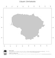 #1 Landkarte Litauen: Politische Staatsgrenzen (Umrisskarte)