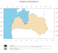 #2 Landkarte Lettland: Politische Staatsgrenzen und Hauptstadt (Umrisskarte)