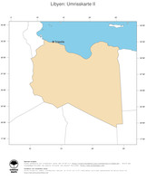 #2 Landkarte Libyen: Politische Staatsgrenzen und Hauptstadt (Umrisskarte)