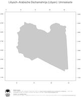 #1 Landkarte Libyen: Politische Staatsgrenzen (Umrisskarte)