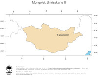 #2 Landkarte Mongolei: Politische Staatsgrenzen und Hauptstadt (Umrisskarte)